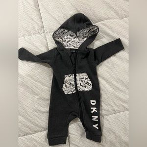 DKNY romper in black with white trim
